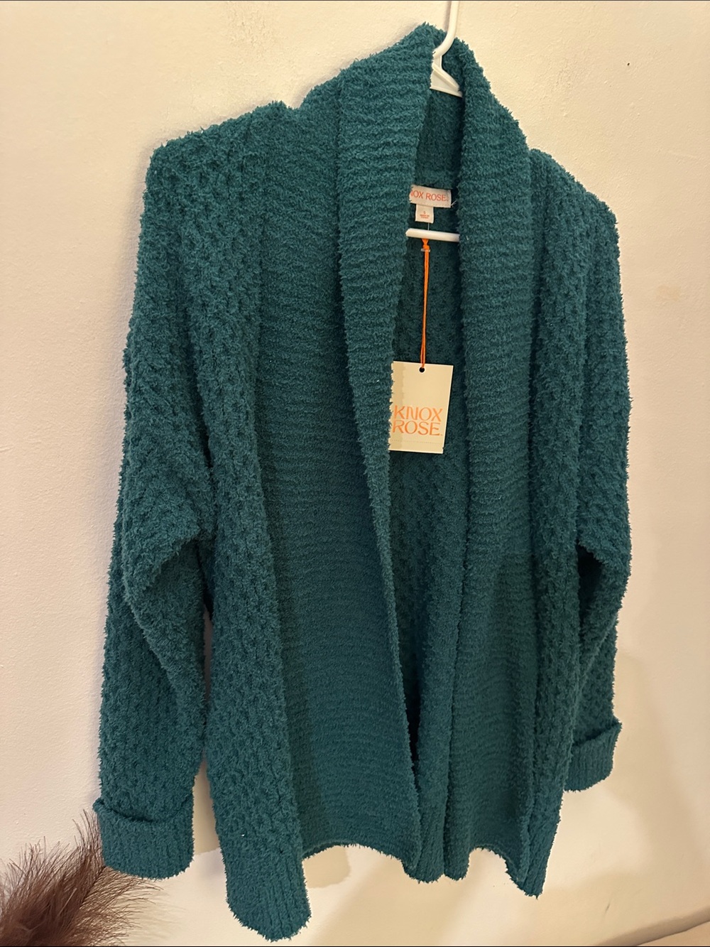Knox Rose Teal Open-Front Cozy Cardigan